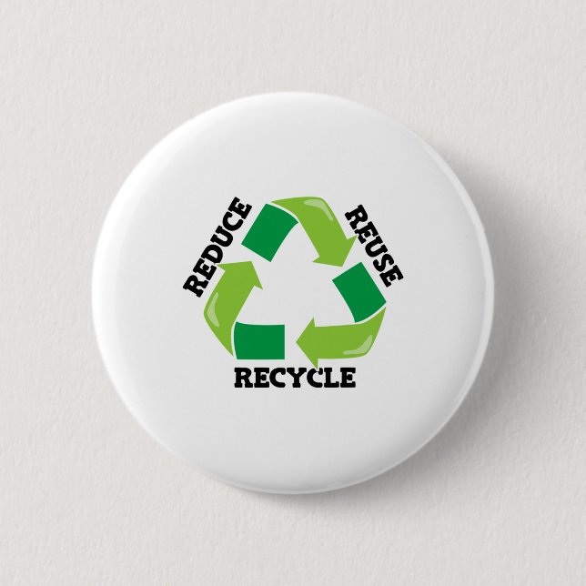 Badge Rond 5 Cm Réduire la réutilisation Recycle Mère Nature Plaid (Devant)