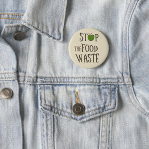 Badge Rond 5 Cm Réduire le recyclage des déchets alimentaires écol
