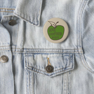 Badge Rond 5 Cm Réduire le recyclage des déchets alimentaires écol