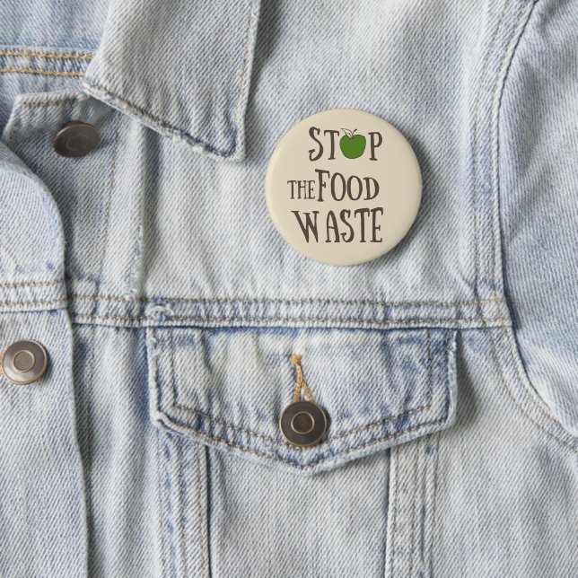 Badge Rond 5 Cm Réduire les déchets alimentaires (En situation)