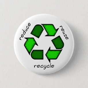 Badge Rond 5 Cm Réduisez - réutilisation - réutilisent le bouto