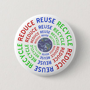 Badge Rond 5 Cm Réduisez, réutilisez, réutilisez