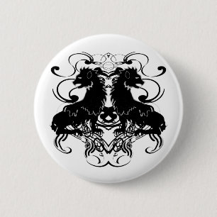 Badge Rond 5 Cm Réélaboration de lions vintage avec des volutes