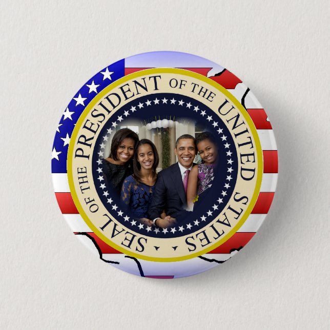 Badge Rond 5 Cm Réélection 2012 du Président Obama (Devant)