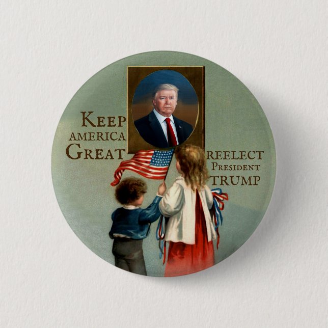 Badge Rond 5 Cm Réélire le président Trump (Devant)