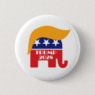Badge Rond 5 Cm Réélire le président Trump 2028 3e mandat