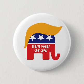 Badge Rond 5 Cm Réélire le président Trump 2028 3e mandat