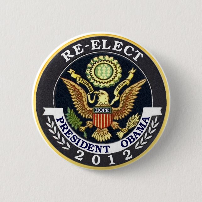 Badge Rond 5 Cm Réélisez Obama (Devant)