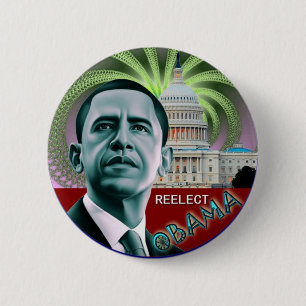 Badge Rond 5 Cm Réélisez Obama