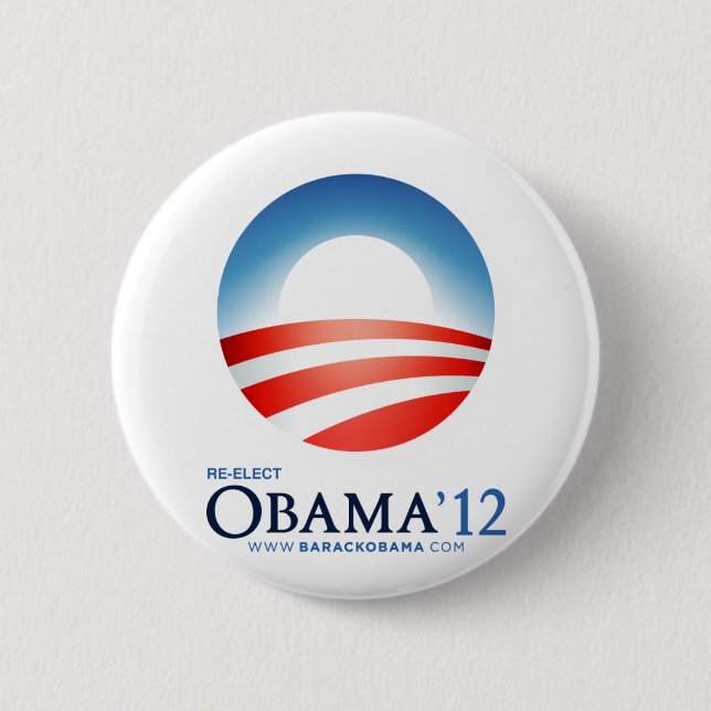 Badge Rond 5 Cm Réélisez Obama 2012 (Devant)