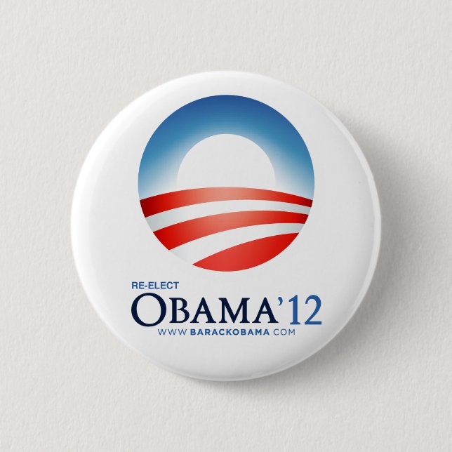 Badge Rond 5 Cm Réélisez Obama 2012 (Devant)