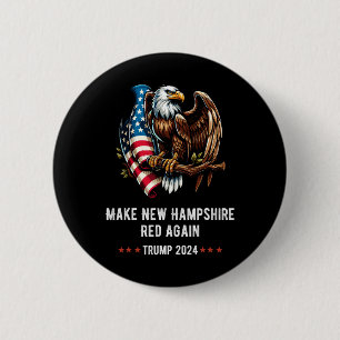 Badge Rond 5 Cm Refaire le New Hampshire Rouge à Nouveau Aigle Rép