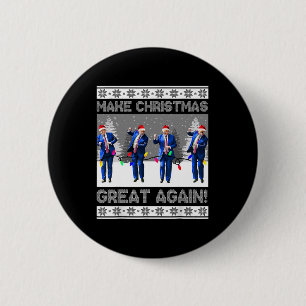 Badge Rond 5 Cm Refaire Noël Grande Again Chemise Trump Danse Xmas