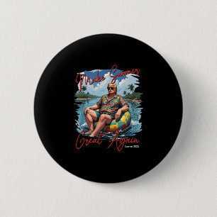 Badge Rond 5 Cm Refaisons l'été plus grand à nouveau Plage d'Hawai