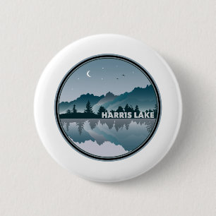 Badge Rond 5 Cm Réflexion de Harris Lake North Carolina