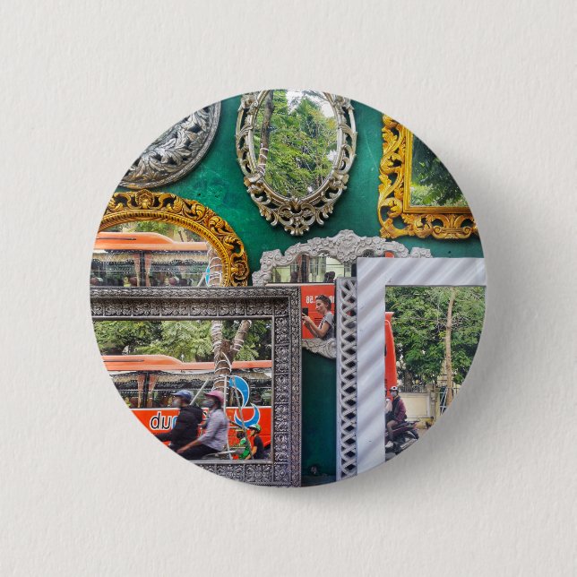 Badge Rond 5 Cm "Réflexions de Hanoï" (Devant)