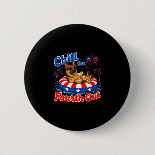 Badge Rond 5 Cm Refroidir le quatrième allemand shepherd 4 juillet