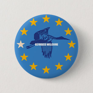 Badge Rond 5 Cm refugees welcomes