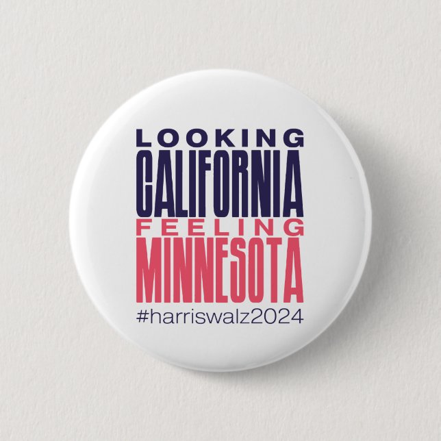 Badge Rond 5 Cm Regard Californie Feing Minnesota Button (Devant)