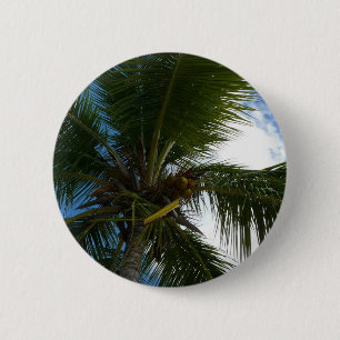 Badge Rond 5 Cm Regard sur le palmier à coco Nature tropicale