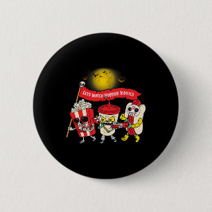 Badge Rond 5 Cm Regarder les films d'horreur Halloween Funny Ghost