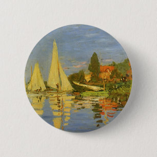 Badge Rond 5 Cm Regatta à Argenteuil par Claude Monet