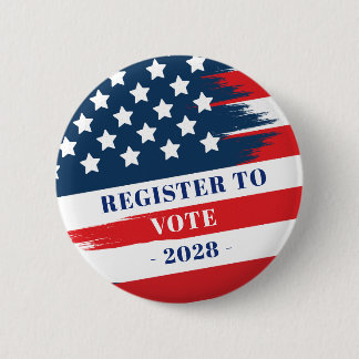 Badge Rond 5 Cm Register to Vote US Flag Button