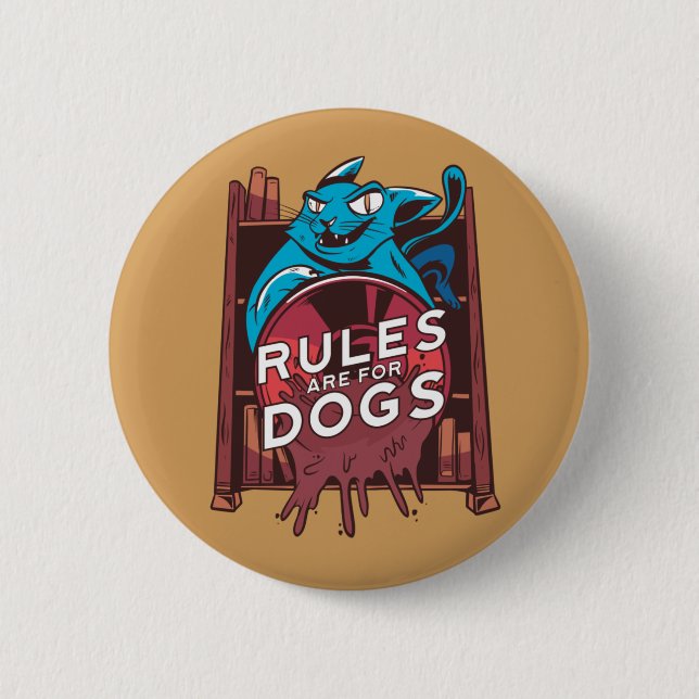 Badge Rond 5 Cm Règle de Chat (Devant)