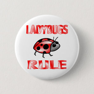 BADGE ROND 5 CM RÈGLE DE COCCINELLES