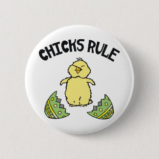 Badge Rond 5 Cm Règle de poussins de Pâques