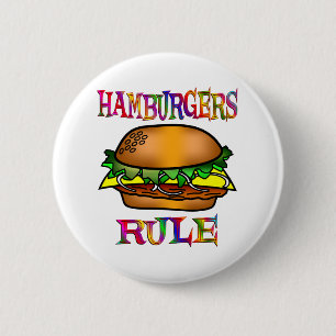 Badge Rond 5 Cm Règle d'hamburgers