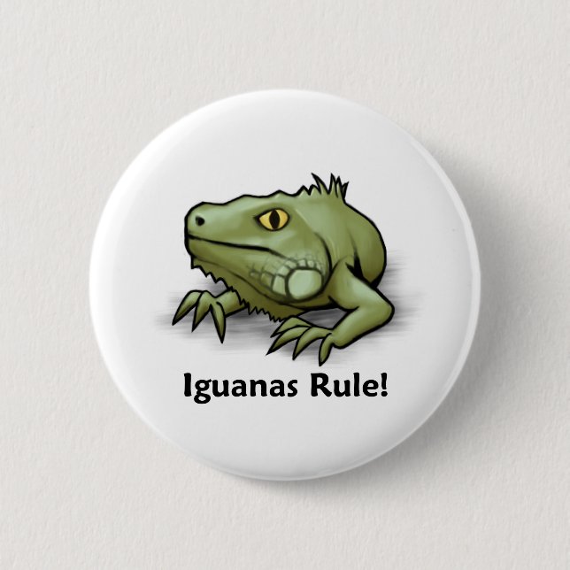 Badge Rond 5 Cm Règle d'iguanes ! (Devant)