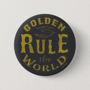 Badge Rond 5 Cm Règle d'or vintage de bouton standard le monde