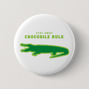 Badge Rond 5 Cm Règle du crocodile (vert)