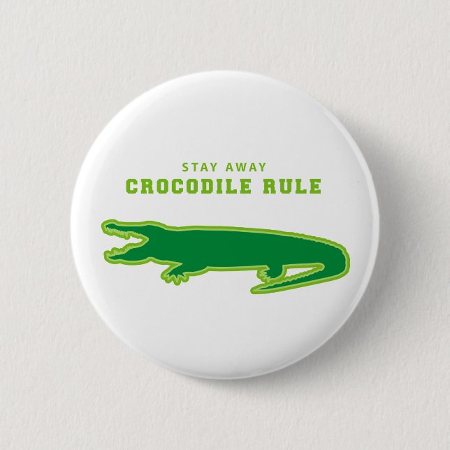 Badge Rond 5 Cm Règle du crocodile (vert) (Devant)