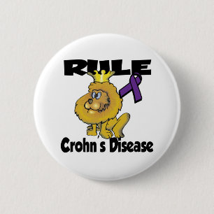Badge Rond 5 Cm Règle Maladie de Crohn (violet)