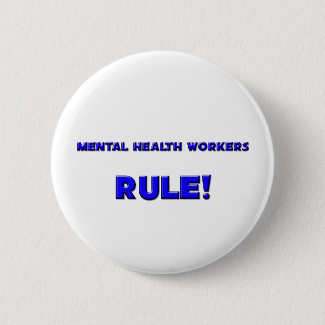 Badge Rond 5 Cm Règle mentale de professionnels de la santé ! (Devant)