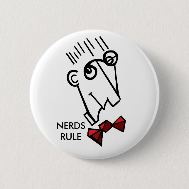 Badge Rond 5 Cm Règle Nerds (Devant)