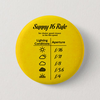 Badge Rond 5 Cm Règle Sunny 16