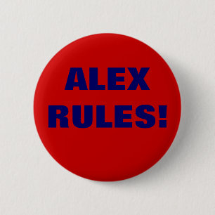 BADGE ROND 5 CM RÈGLES D'ALEX !