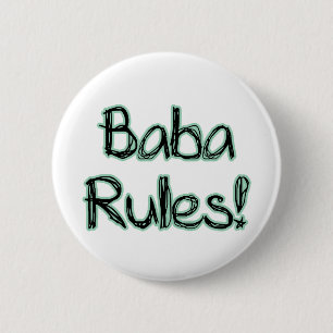 Badge Rond 5 Cm Règles de baba !