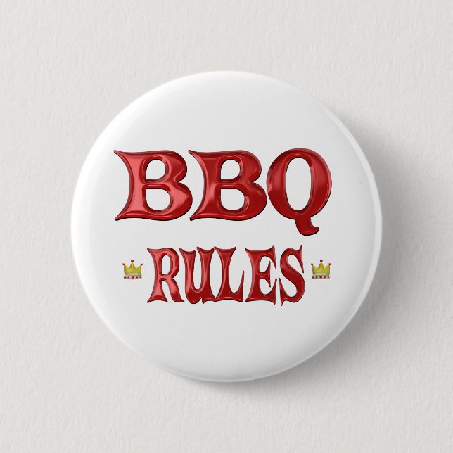 Badge Rond 5 Cm Règles de BBQ (Devant)