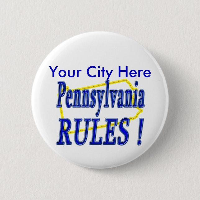 Badge Rond 5 Cm Règles de la Pennsylvanie ! (Devant)