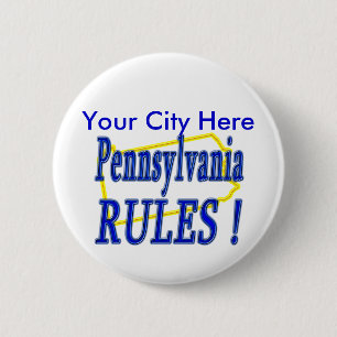 Badge Rond 5 Cm Règles de la Pennsylvanie !