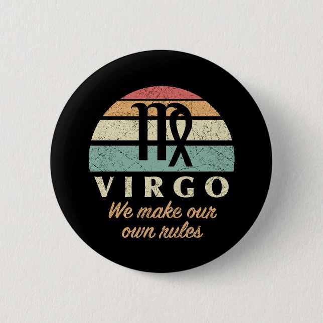 Badge Rond 5 Cm Règles drôles de Zodiac Virgo (Devant)