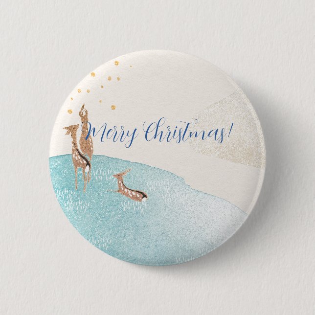 Badge Rond 5 Cm Reindee de vacances d'hiver (Devant)