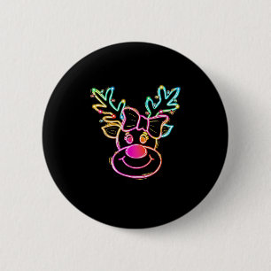 Badge Rond 5 Cm Reindeer Joyeux Noël Joyeux Noël Lumières Jeu de f