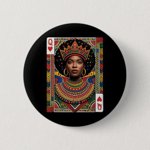 Badge Rond 5 Cm Reine africaine Carte Mélanine Fierté noire Blm Ju