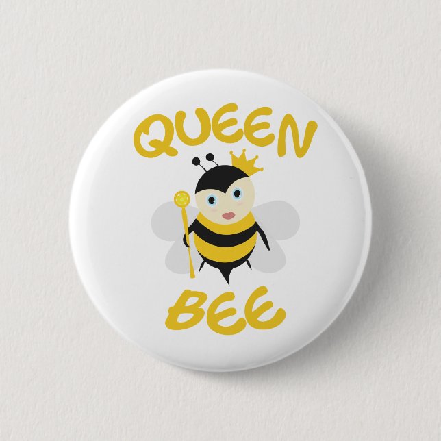 Badge Rond 5 Cm Reine Bee (Devant)