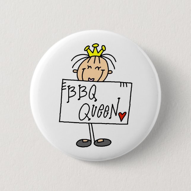 Badge Rond 5 Cm Reine de BBQ (Devant)